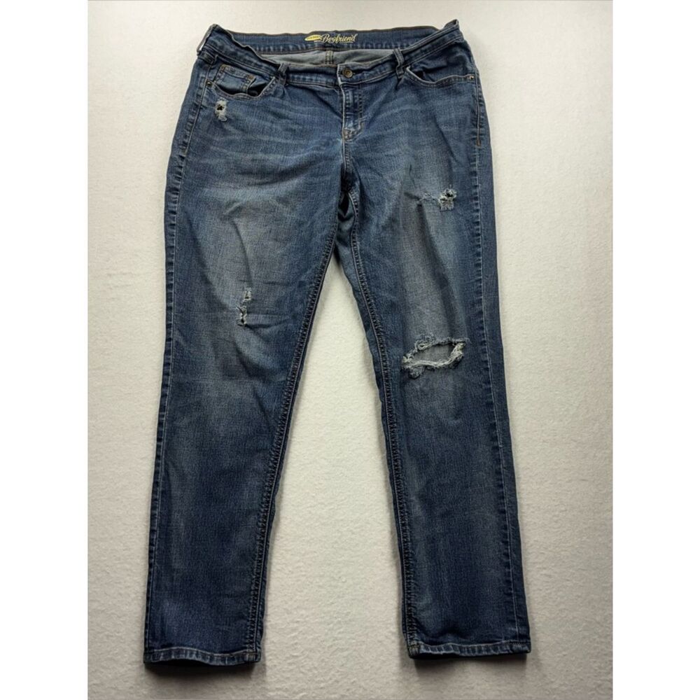 3For$20 Old Navy Boyfriend Distressed Mid Wash Blue Jeans size: 12